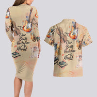 Our Beats Redefine The World African Couples Matching Long Sleeve Bodycon Dress and Hawaiian Shirt