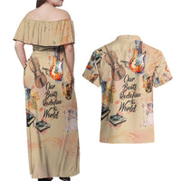 Our Beats Redefine The World African Couples Matching Off Shoulder Maxi Dress and Hawaiian Shirt