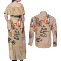 Our Beats Redefine The World African Couples Matching Off Shoulder Maxi Dress and Long Sleeve Button Shirt