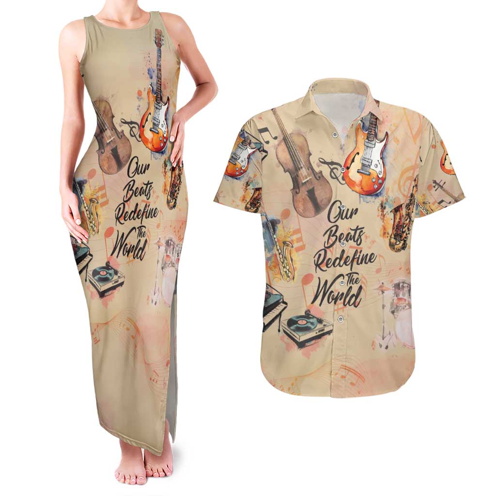 Our Beats Redefine The World African Couples Matching Tank Maxi Dress and Hawaiian Shirt