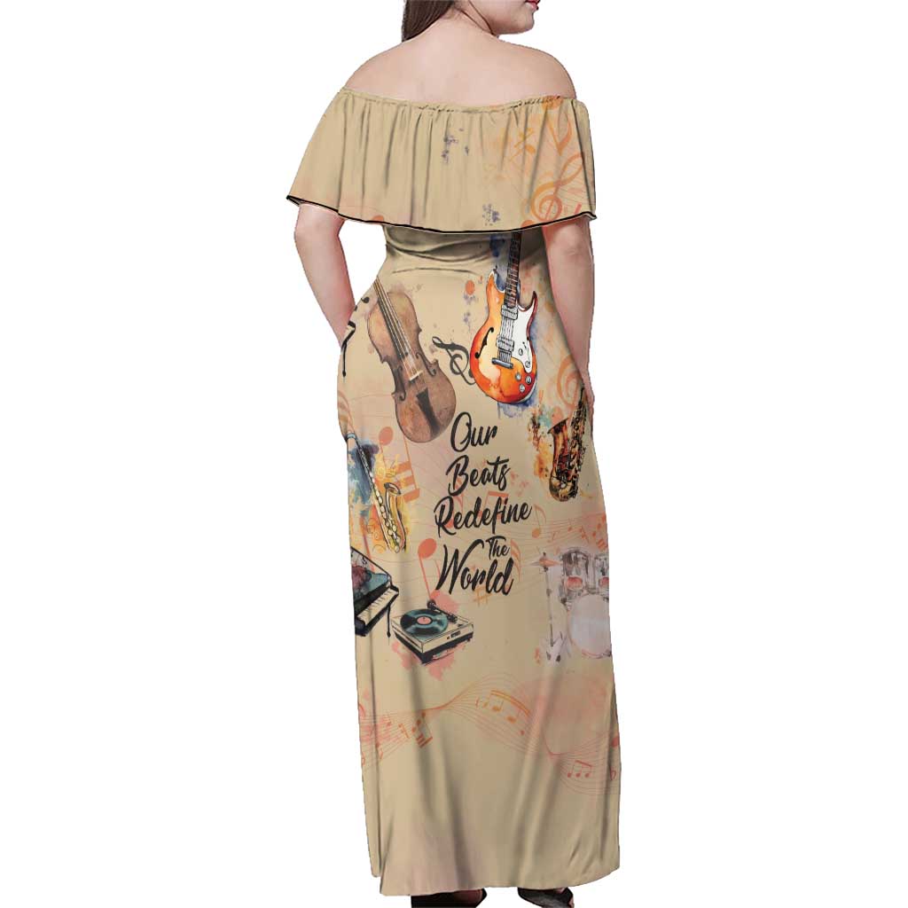 Our Beats Redefine The World African Family Matching Off Shoulder Maxi Dress and Hawaiian Shirt