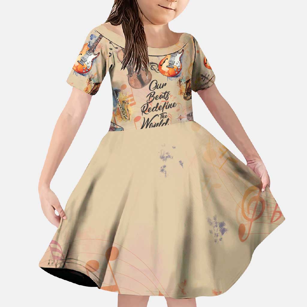 Our Beats Redefine The World African Family Matching Short Sleeve Bodycon Dress and Hawaiian Shirt