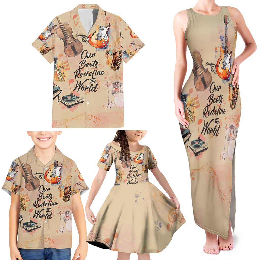 Our Beats Redefine The World African Family Matching Tank Maxi Dress and Hawaiian Shirt