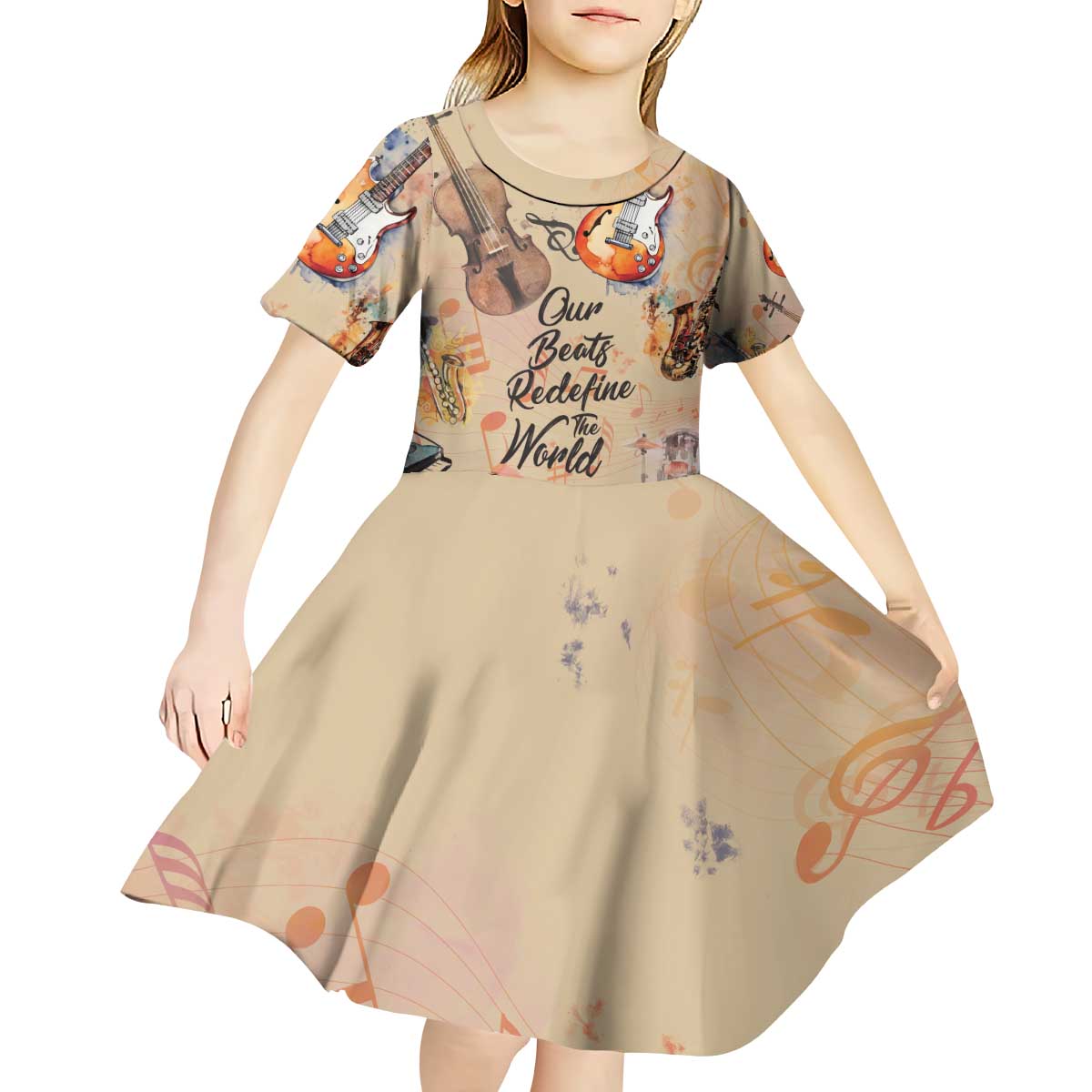 Our Beats Redefine The World African Kid Short Sleeve Dress