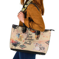 Our Beats Redefine The World African Leather Tote Bag