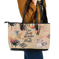 Our Beats Redefine The World African Leather Tote Bag