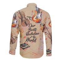 Our Beats Redefine The World African Long Sleeve Button Shirt