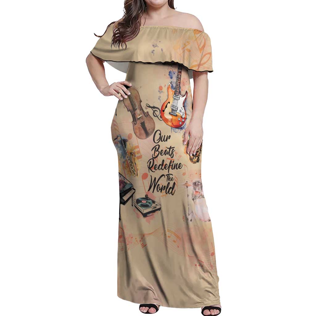 Our Beats Redefine The World African Off Shoulder Maxi Dress