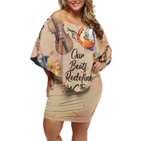 Our Beats Redefine The World African Off Shoulder Short Dress