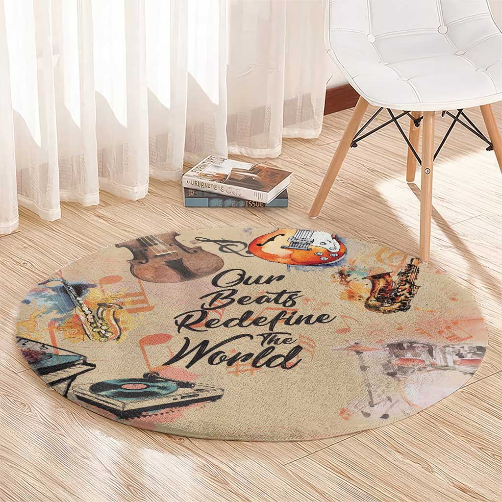 Our Beats Redefine The World African Round Carpet