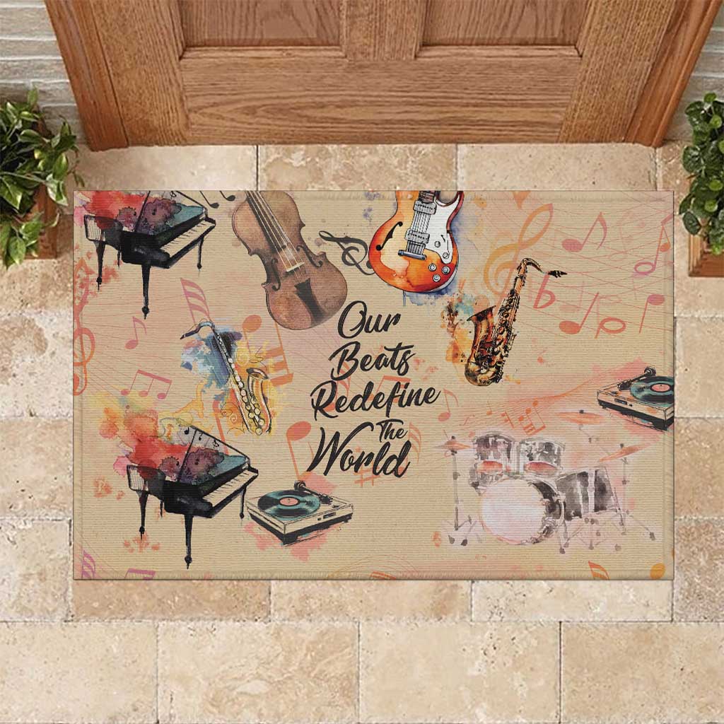 Our Beats Redefine The World African Rubber Doormat