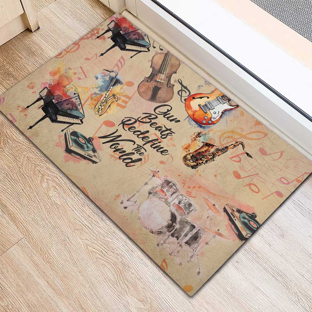 Our Beats Redefine The World African Rubber Doormat