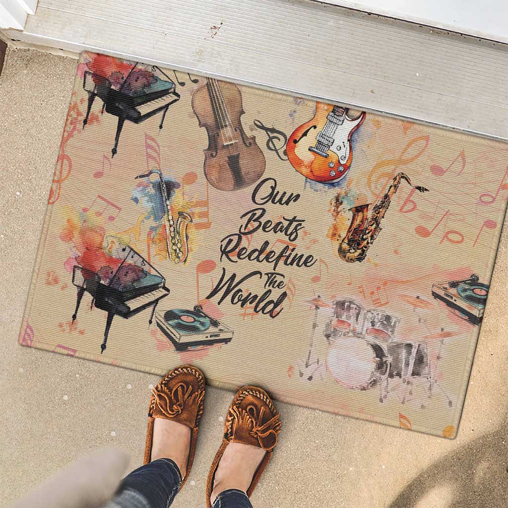 Our Beats Redefine The World African Rubber Doormat