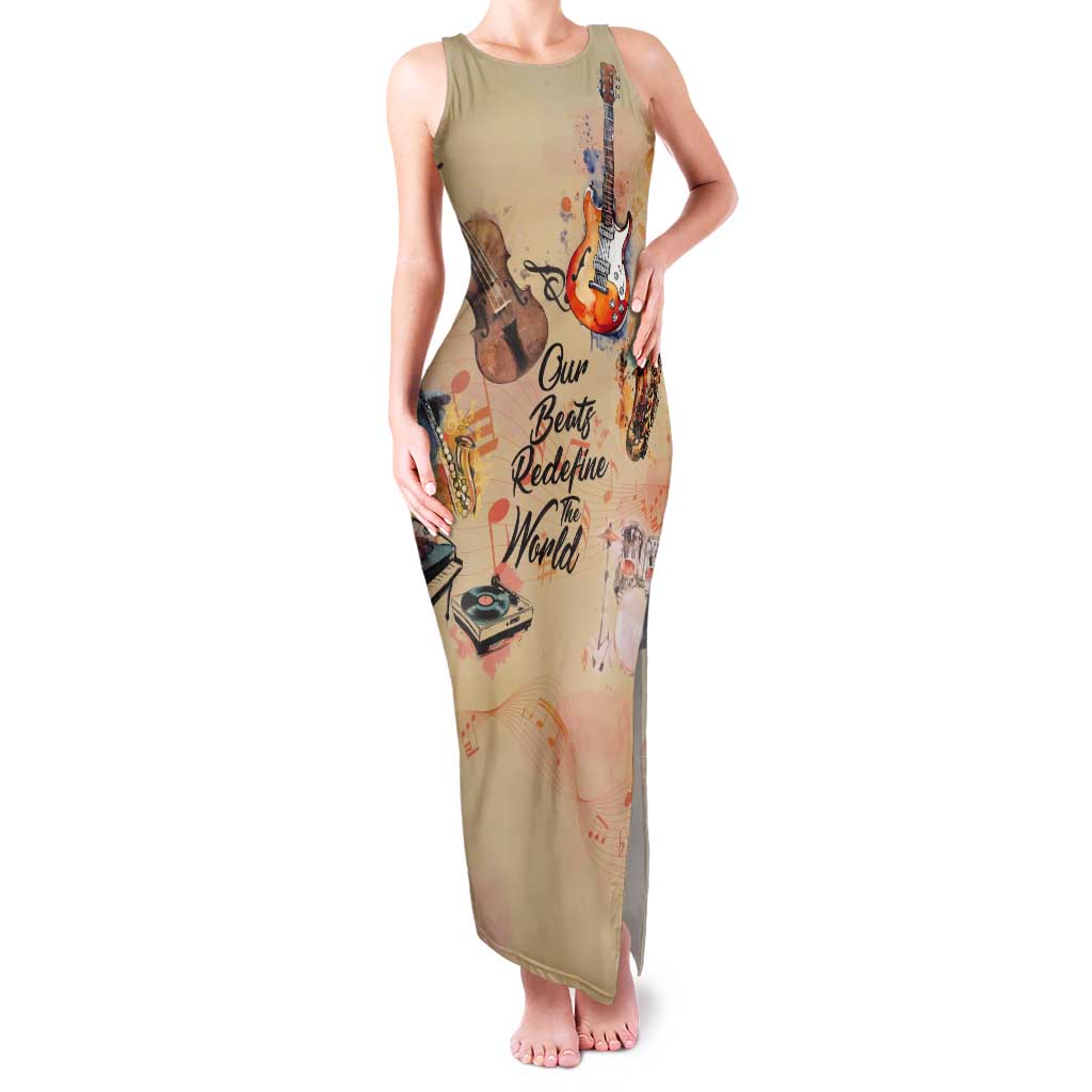 Our Beats Redefine The World African Tank Maxi Dress