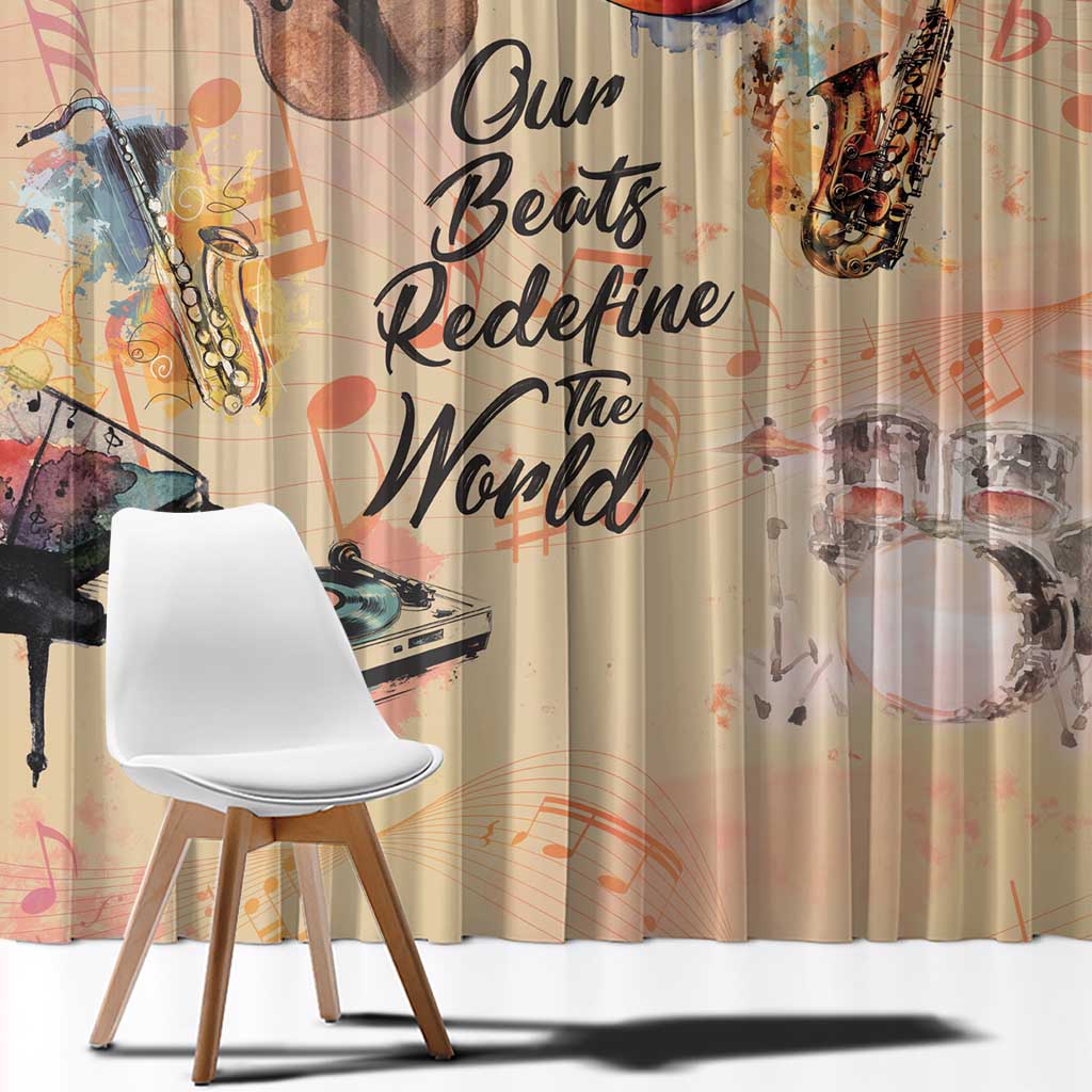 Our Beats Redefine The World African Window Curtain