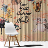 Our Beats Redefine The World African Window Curtain