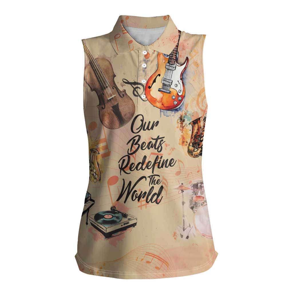Our Beats Redefine The World African Women Sleeveless Polo Shirt