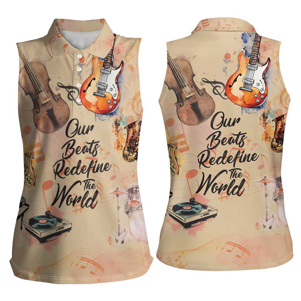 Our Beats Redefine The World African Women Sleeveless Polo Shirt