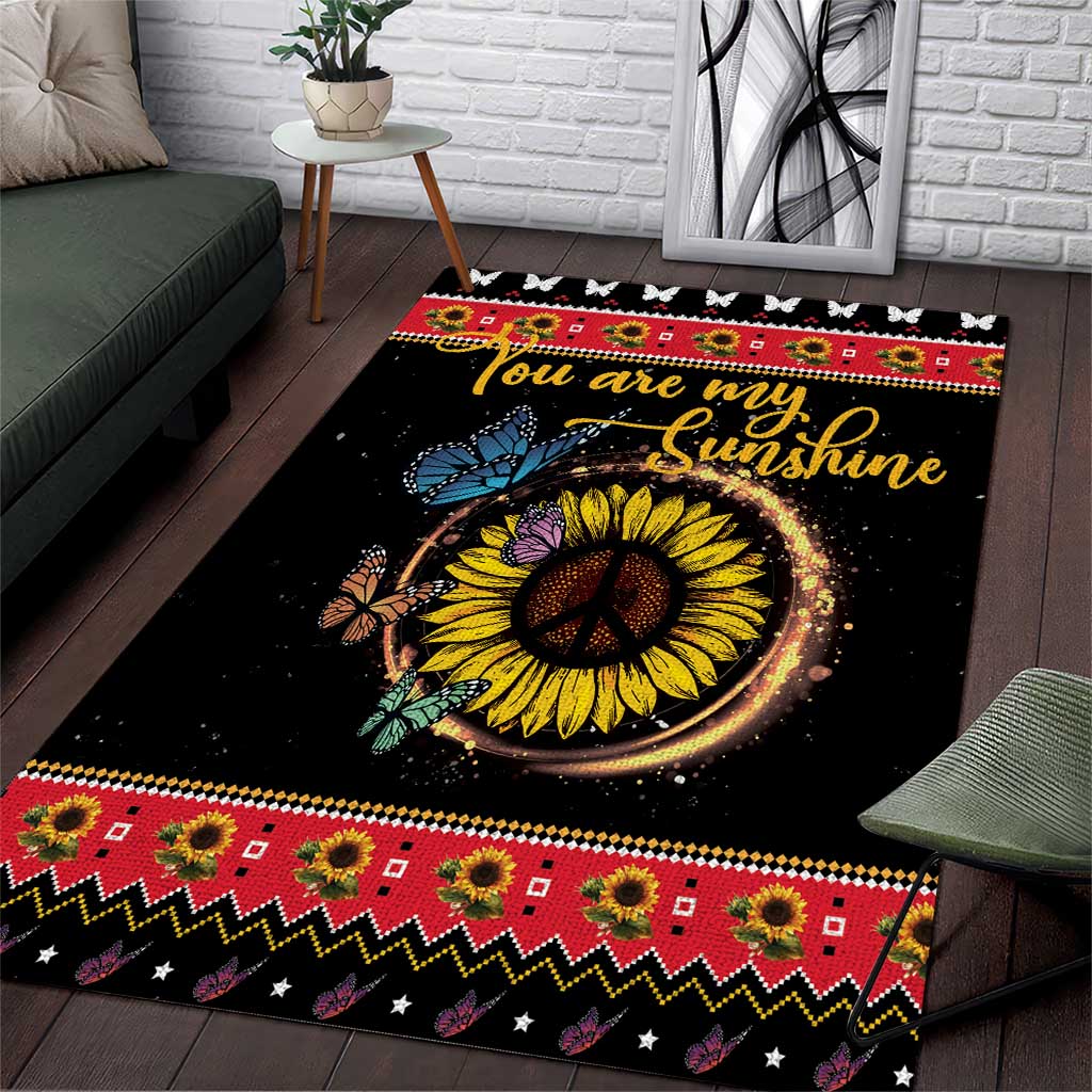 Butterfly Christmas Yall Area Rug You Are My Sunshine - Wonder Print Shop