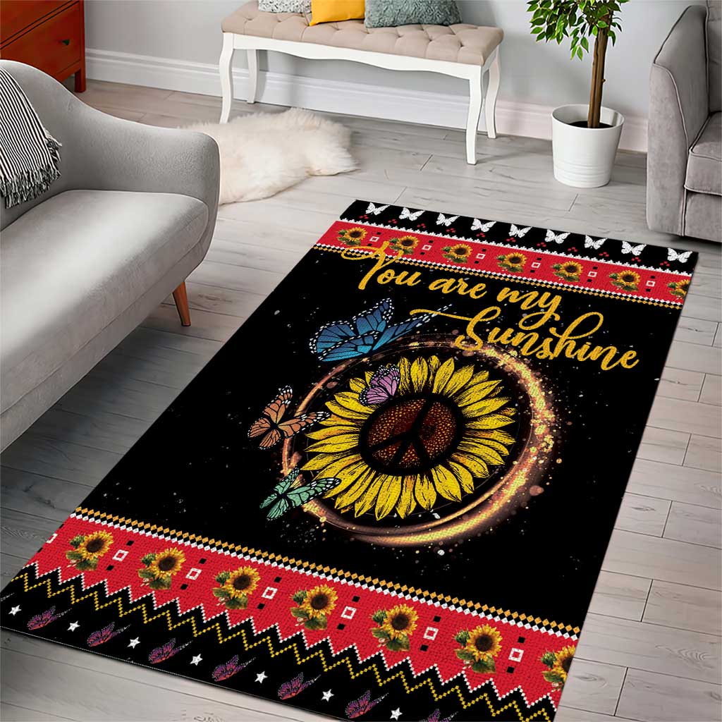 Butterfly Christmas Yall Area Rug You Are My Sunshine - Wonder Print Shop