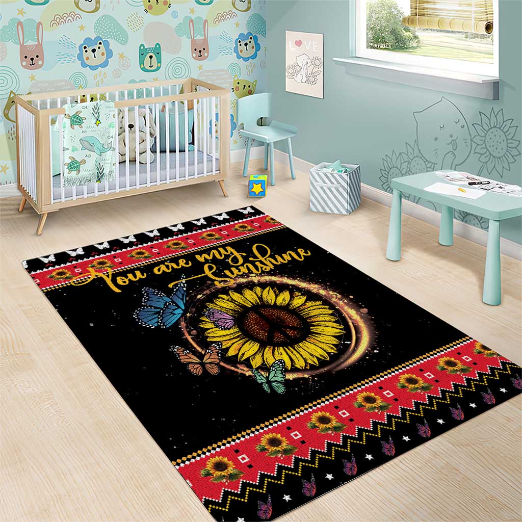 Butterfly Christmas Yall Area Rug You Are My Sunshine - Wonder Print Shop