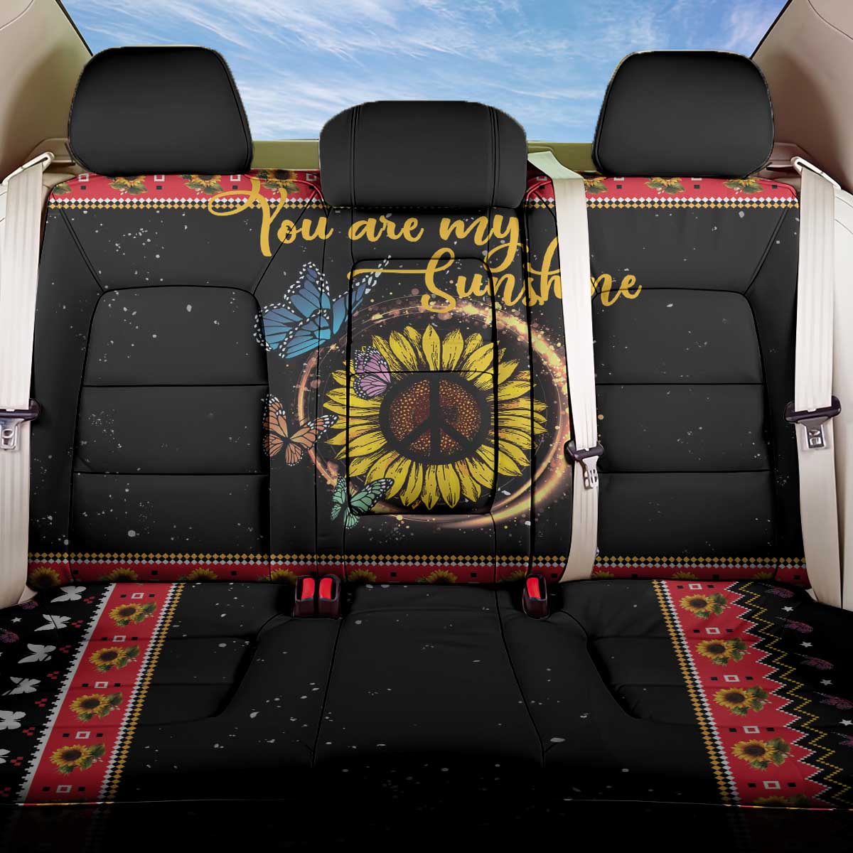 Butterfly Christmas Yall Back Car Seat Cover You Are My Sunshine - Wonder Print Shop