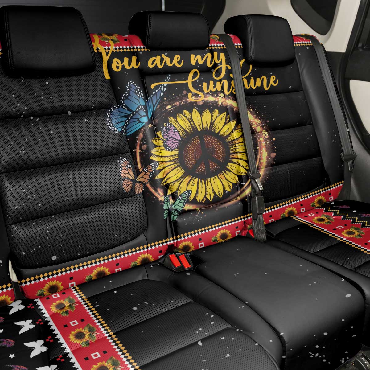 Butterfly Christmas Yall Back Car Seat Cover You Are My Sunshine - Wonder Print Shop