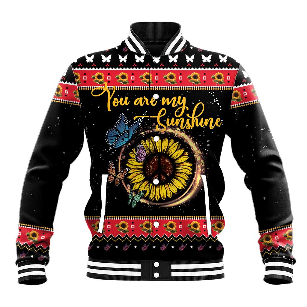 Butterfly Christmas Yall Baseball Jacket You Are My Sunshine - Wonder Print Shop