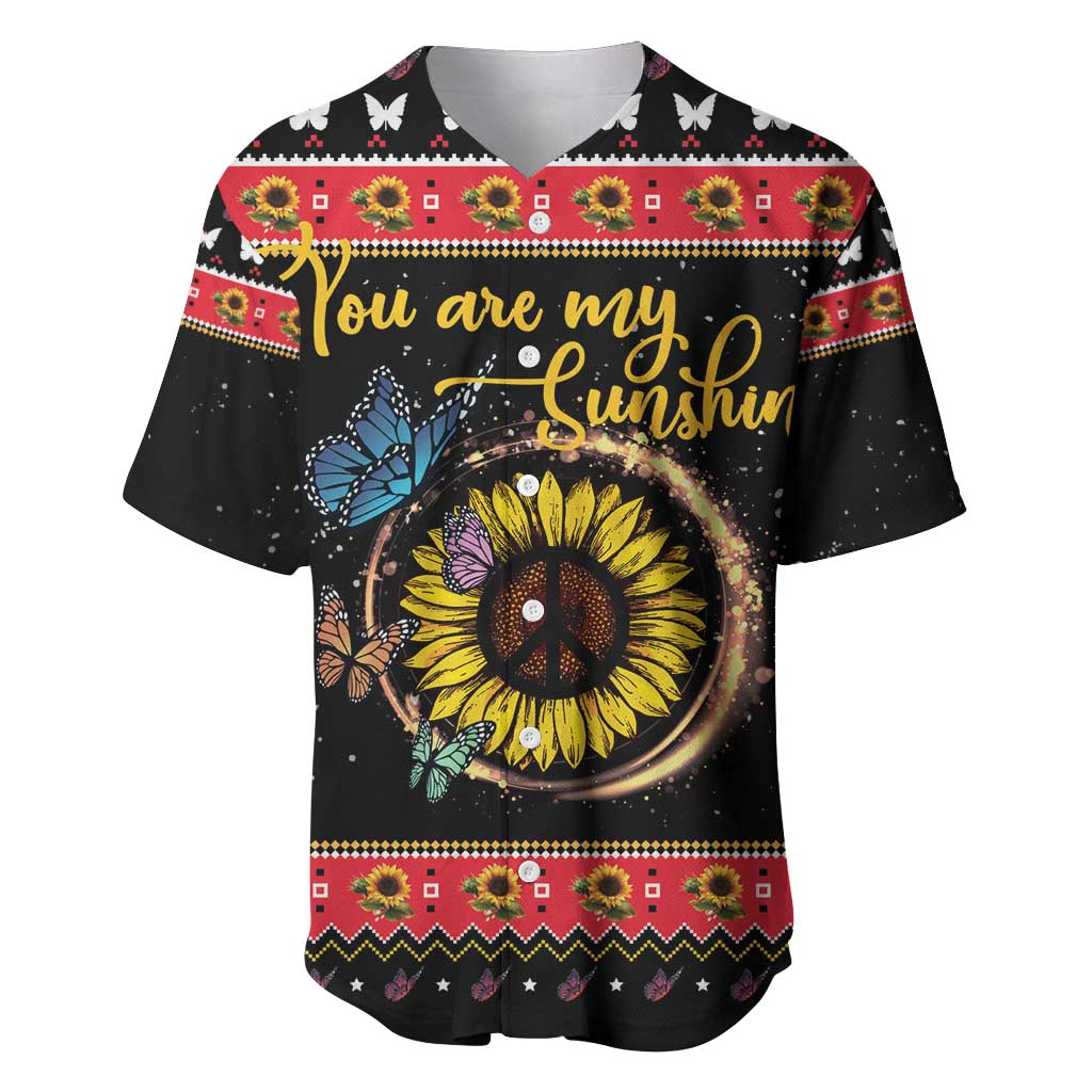 Butterfly Christmas Yall Baseball Jersey You Are My Sunshine - Wonder Print Shop