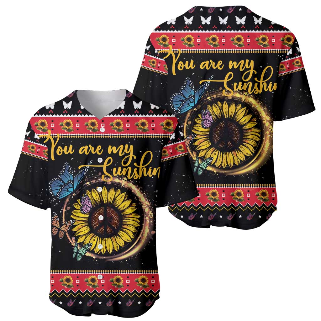 Butterfly Christmas Yall Baseball Jersey You Are My Sunshine - Wonder Print Shop