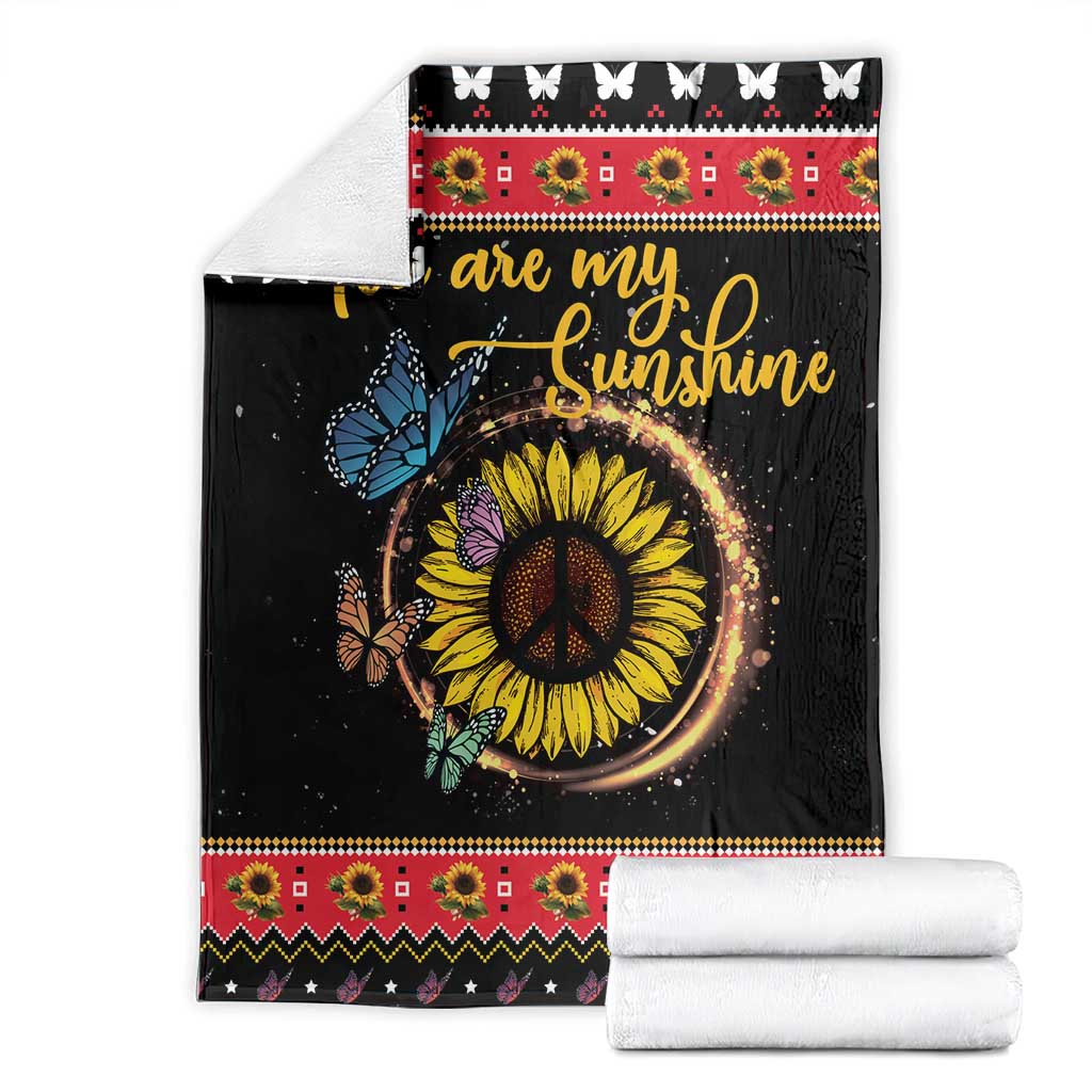 Butterfly Christmas Yall Blanket You Are My Sunshine