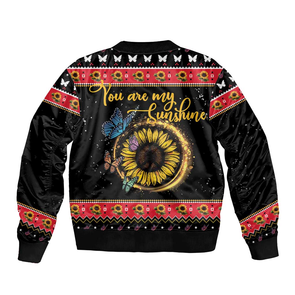 Butterfly Christmas Yall Bomber Jacket You Are My Sunshine - Wonder Print Shop