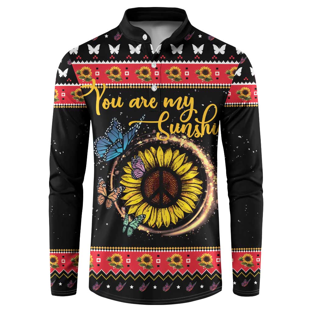 Butterfly Christmas Yall Button Sweatshirt You Are My Sunshine - Wonder Print Shop