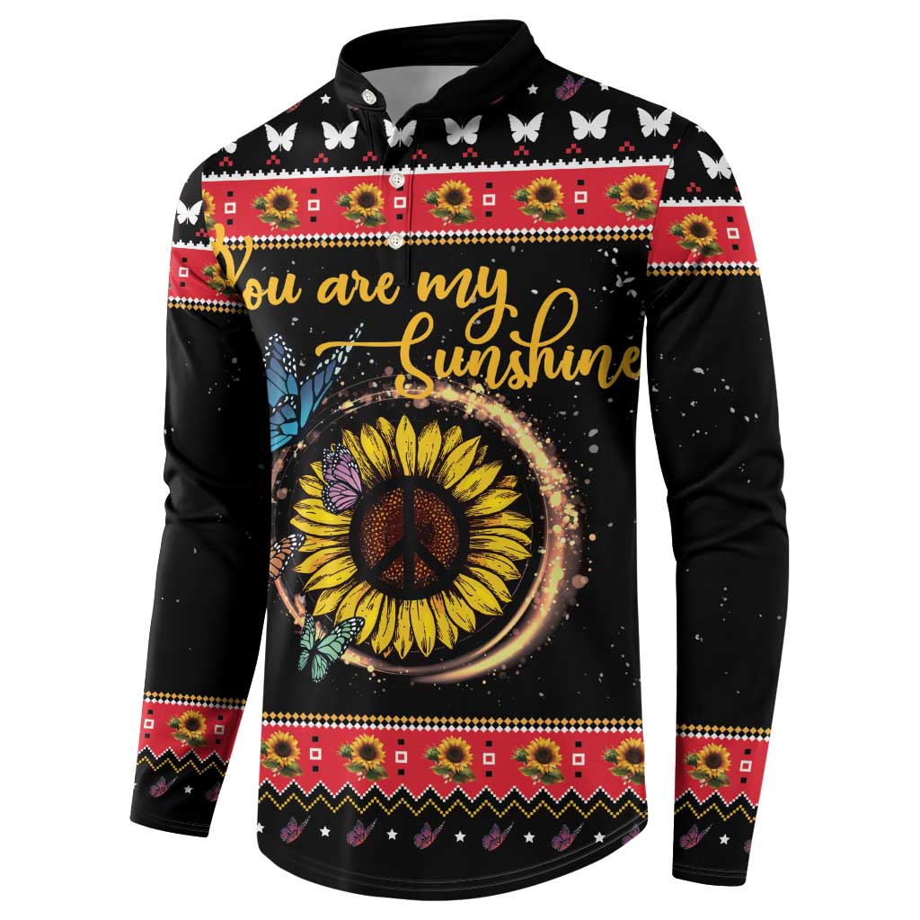 Butterfly Christmas Yall Button Sweatshirt You Are My Sunshine - Wonder Print Shop