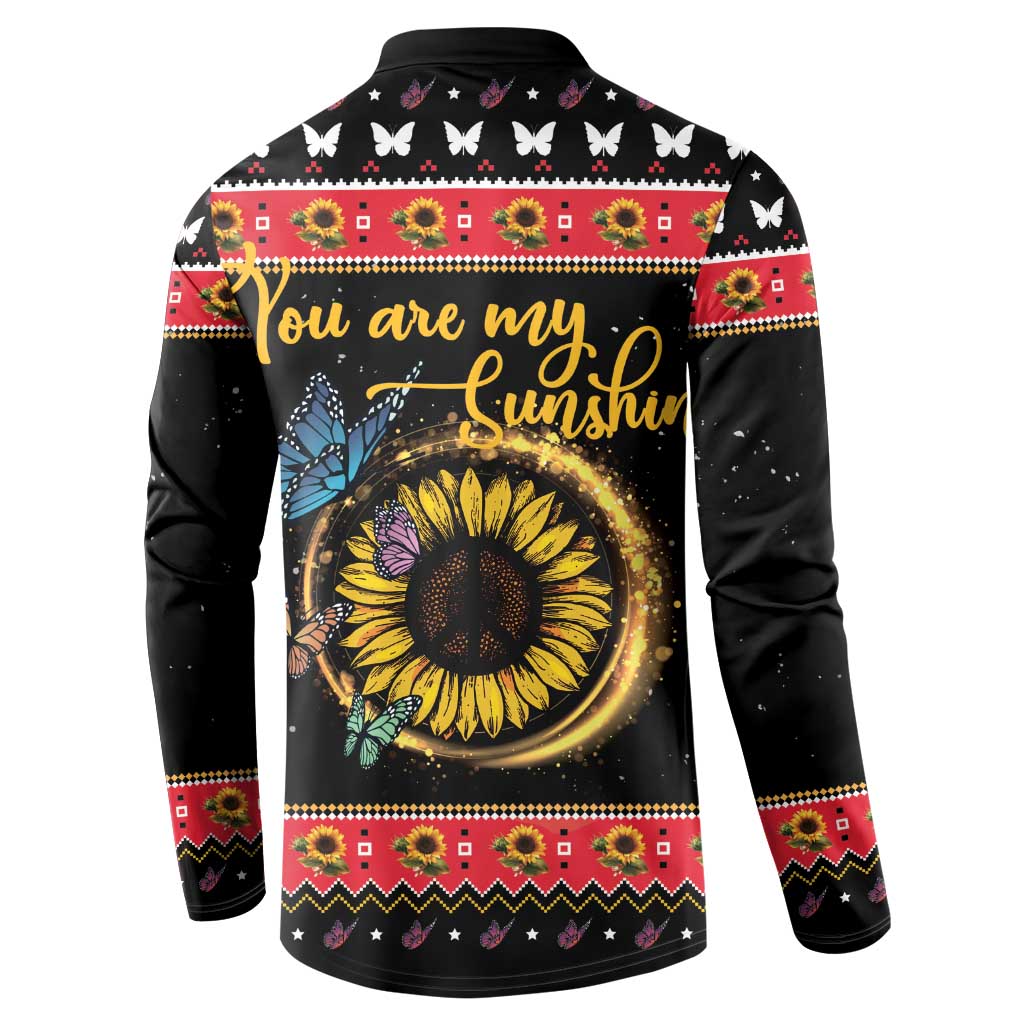 Butterfly Christmas Yall Button Sweatshirt You Are My Sunshine - Wonder Print Shop