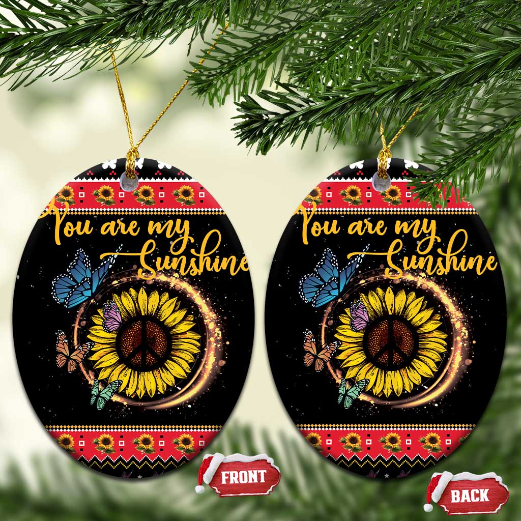 Butterfly Christmas Yall Ceramic Ornament You Are My Sunshine - Wonder Print Shop