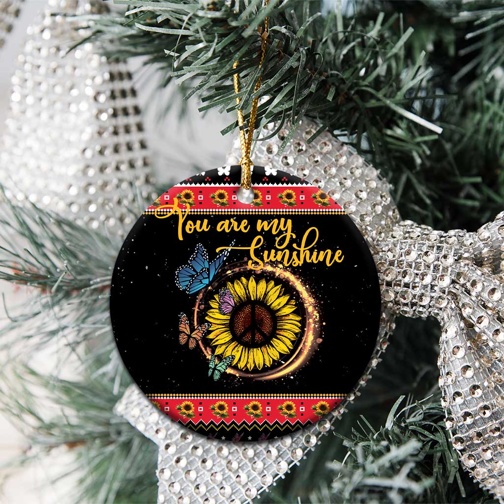 Butterfly Christmas Yall Ceramic Ornament You Are My Sunshine - Wonder Print Shop