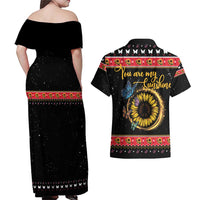 Butterfly Christmas Yall Couples Matching Off Shoulder Maxi Dress and Hawaiian Shirt You Are My Sunshine - Wonder Print Shop