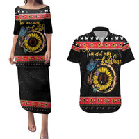 Butterfly Christmas Yall Couples Matching Puletasi and Hawaiian Shirt You Are My Sunshine - Wonder Print Shop