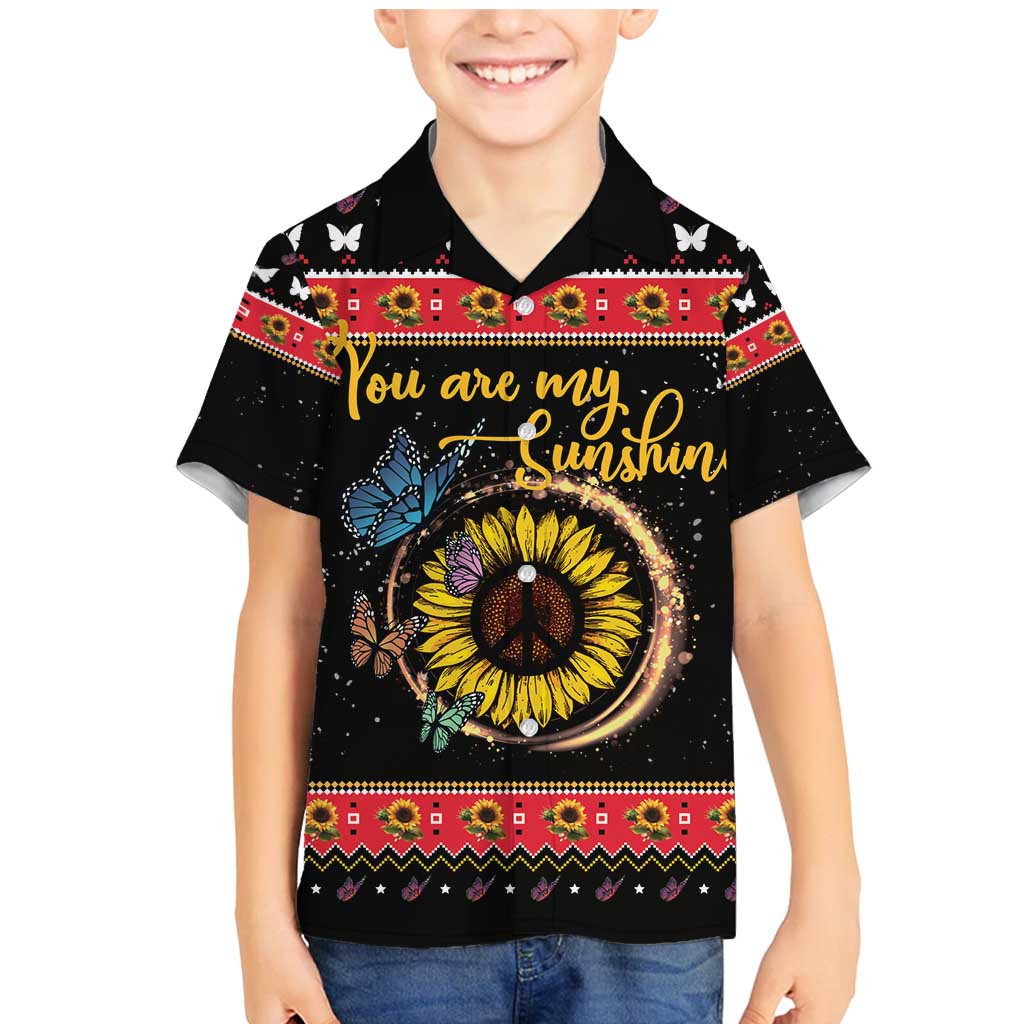 Butterfly Christmas Yall Family Matching Mermaid Dress and Hawaiian Shirt You Are My Sunshine - Wonder Print Shop