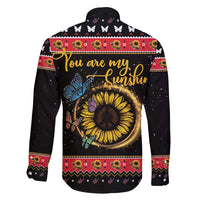 Butterfly Christmas Yall Family Matching Off Shoulder Maxi Dress and Hawaiian Shirt You Are My Sunshine - Wonder Print Shop