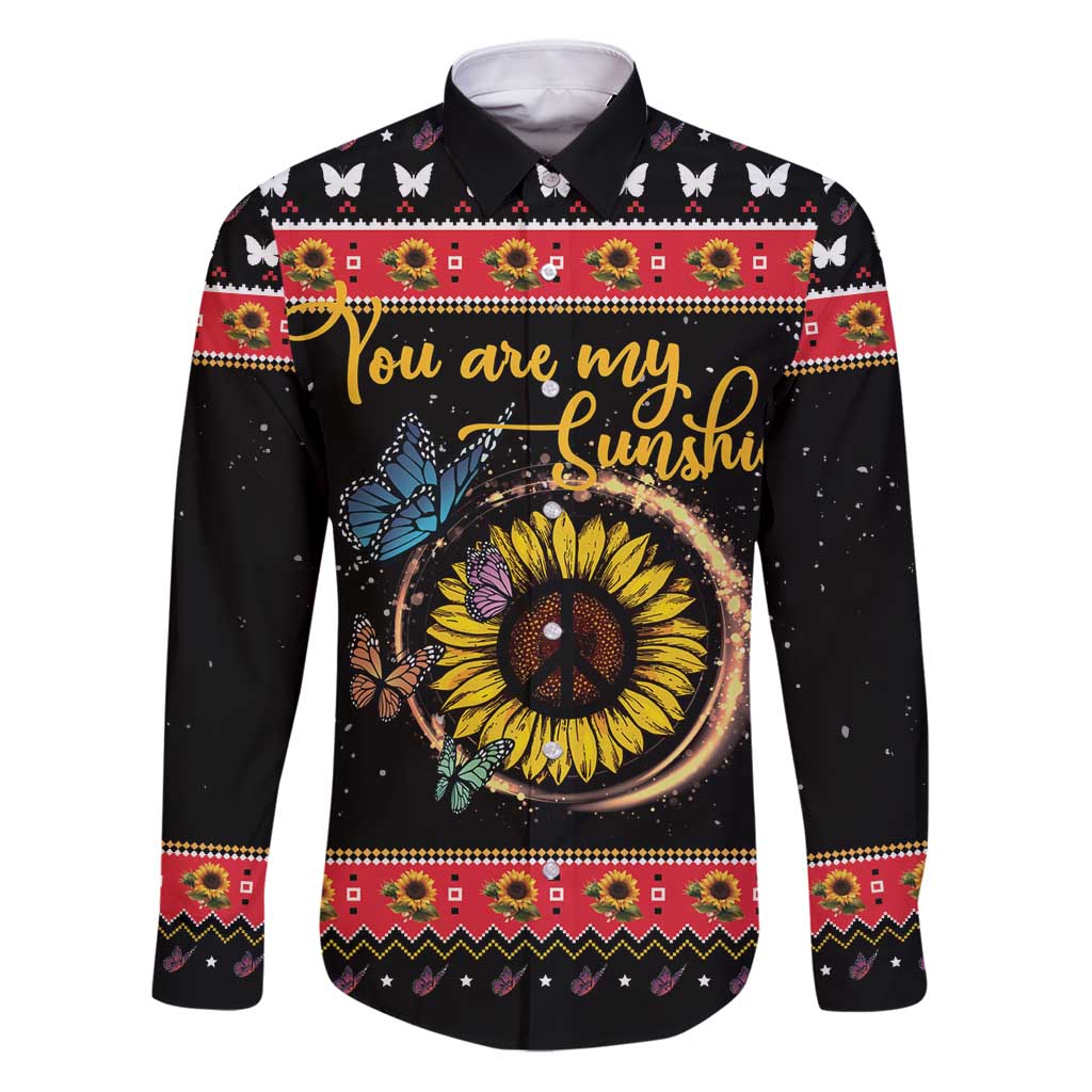 Butterfly Christmas Yall Family Matching Puletasi and Hawaiian Shirt You Are My Sunshine - Wonder Print Shop