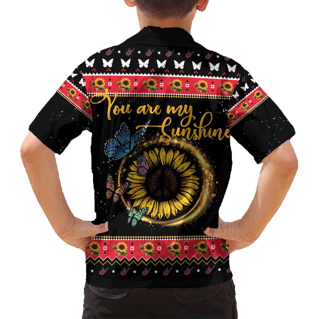 Butterfly Christmas Yall Family Matching Tank Maxi Dress and Hawaiian Shirt You Are My Sunshine - Wonder Print Shop