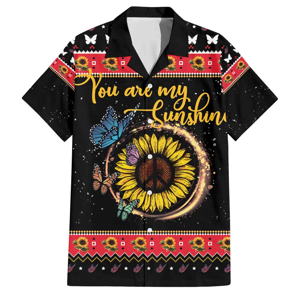 Butterfly Christmas Yall Family Matching Tank Maxi Dress and Hawaiian Shirt You Are My Sunshine - Wonder Print Shop