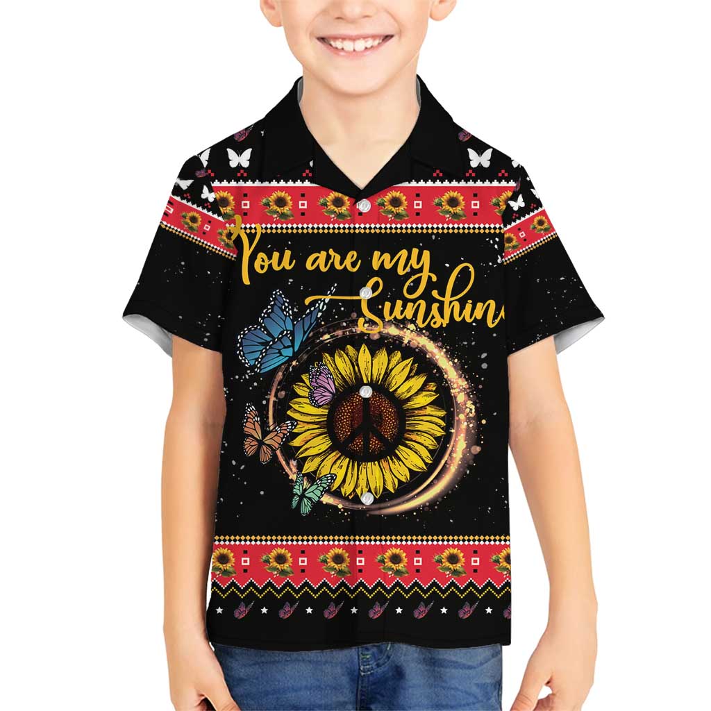 Butterfly Christmas Yall Family Matching Tank Maxi Dress and Hawaiian Shirt You Are My Sunshine - Wonder Print Shop