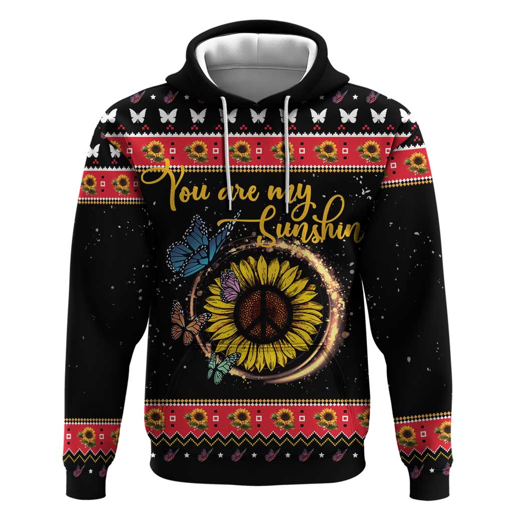 Butterfly Christmas Yall Hoodie You Are My Sunshine - Wonder Print Shop