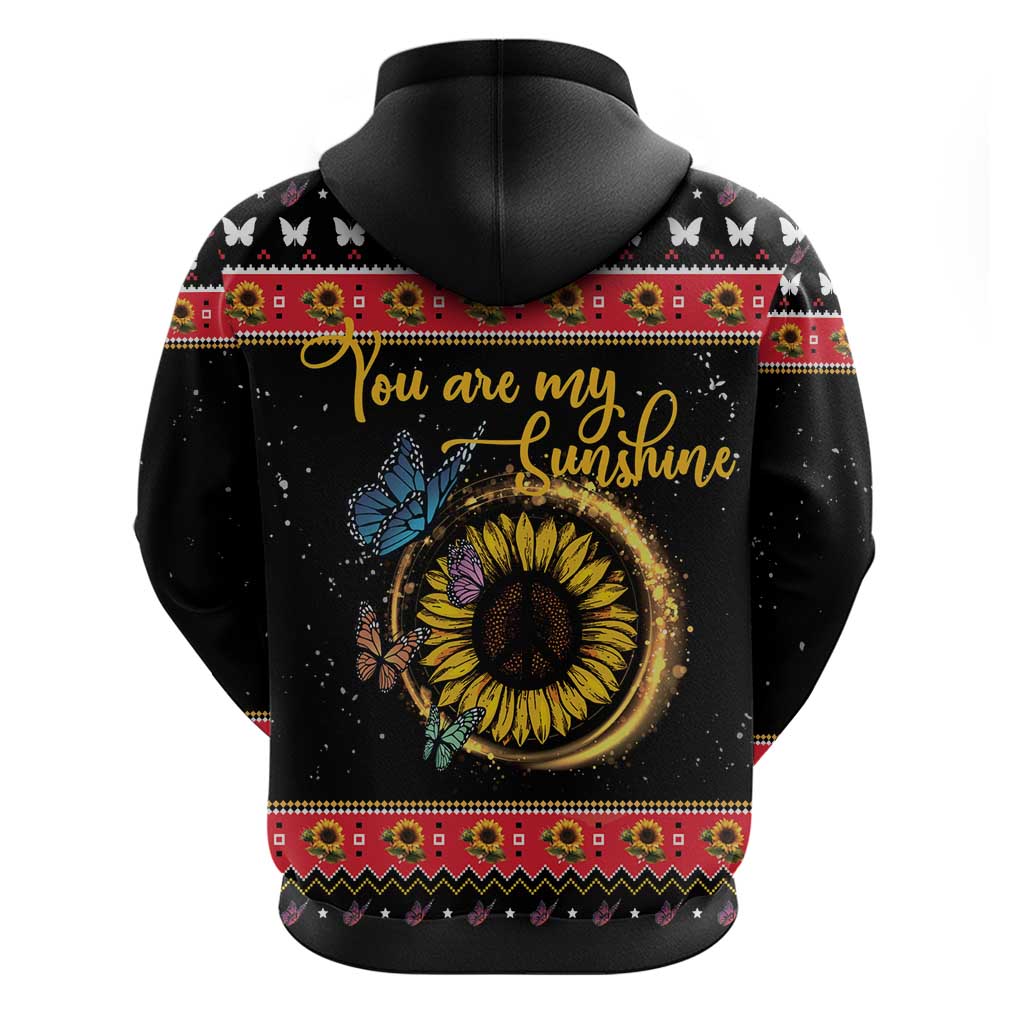 Butterfly Christmas Yall Hoodie You Are My Sunshine - Wonder Print Shop