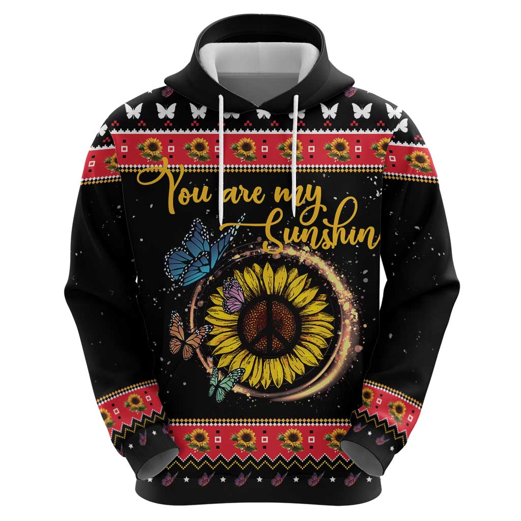 Butterfly Christmas Yall Hoodie You Are My Sunshine - Wonder Print Shop