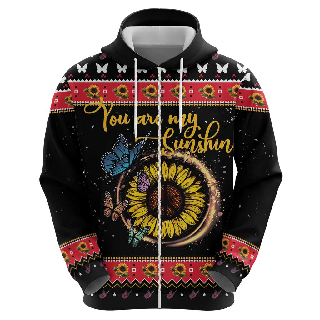 Butterfly Christmas Yall Hoodie You Are My Sunshine - Wonder Print Shop