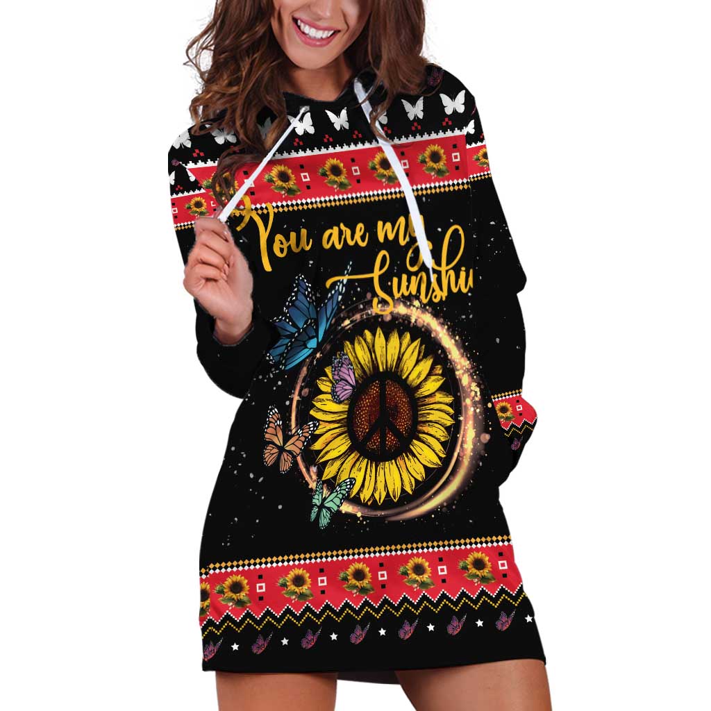 Butterfly Christmas Yall Hoodie Dress You Are My Sunshine - Wonder Print Shop